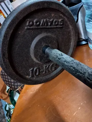 Barra de pesas con discos 10kg