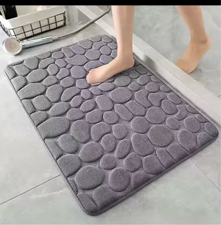 Alfombra Baño Antideslizante 3D Gris