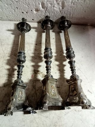 +200 AÑOS CANDELEROS BRONCE GRANDES B E