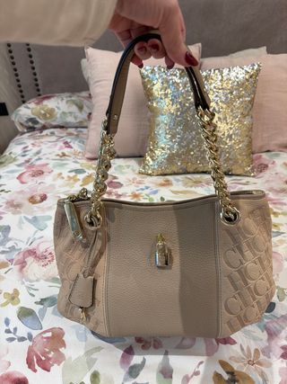 Bolso Piel Carolina Herrera Beige/Oro