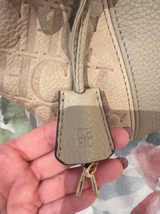 Bolso Piel Carolina Herrera Beige/Oro