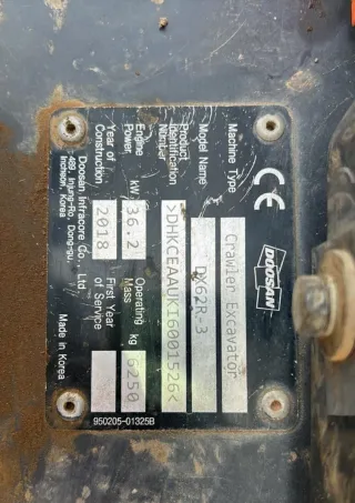Mini excavadora Doosan DX 62R
