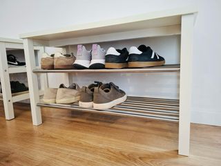 2 Bancos Zapateros Ikea Blanco y Metal