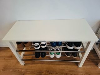 2 Bancos Zapateros Ikea Blanco y Metal