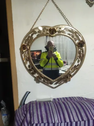 Espejo Corazón Dorado