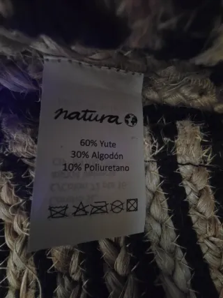 Bolso de playa de yute con rayas