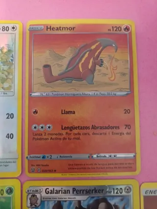 Cartas Pokémon: Tranquill, Heatmor, Skiddo, Shinx