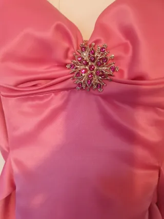 Vestido fiesta graduación rosa lazo talla 38