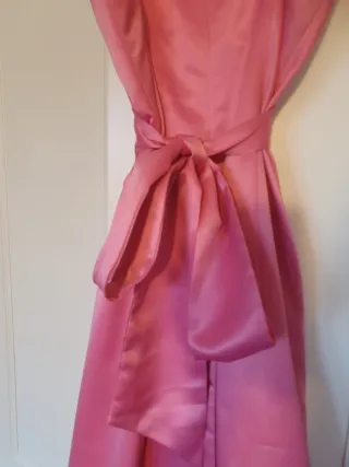 Vestido fiesta graduación rosa lazo talla 38