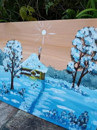 Cuadro El Invierno pintado a mano