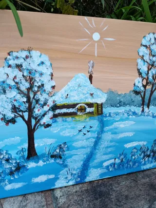 Cuadro El Invierno pintado a mano