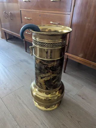 Paragüero Metálico Dorado y Marrón