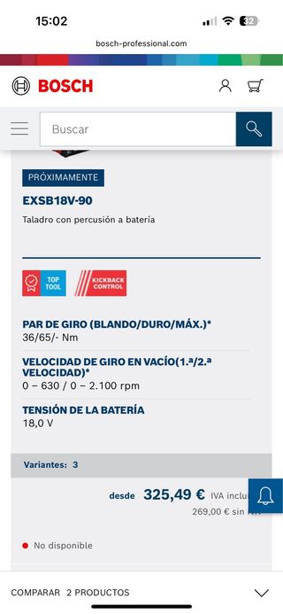 Taladro Nuevo Bosch GSB 18V-21 Profesional