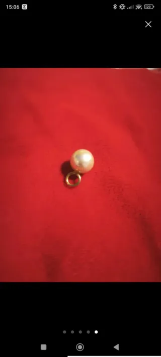 Cadena y colgante laminado en oro con perla