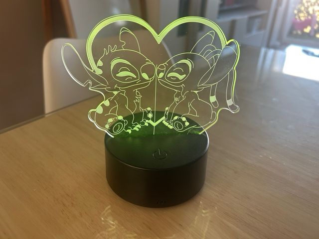 Lámpara LED 3D Stitch Corazón