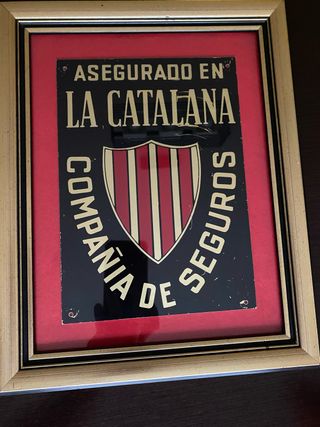Placa Seguros La Catalana Enmarcada