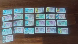 Lote 154 décimos lotería antiguos