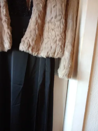 Vestido Zara fiesta raso negro Talla M