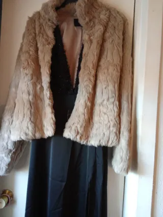 Vestido Zara fiesta raso negro Talla M