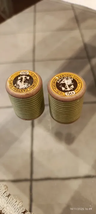 2 Rocchetti Filo Cucito Vintage - Cotone