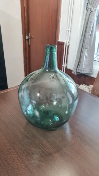 Damajuana Vintage Vidrio Verde Soplado 16L