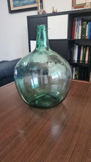 Damajuana Vintage Vidrio Verde Soplado 16L
