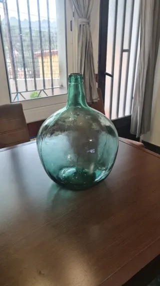 Damajuana Vintage Vidrio Verde Soplado 16L