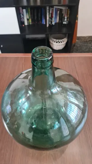 Damajuana Vintage Vidrio Verde Soplado 16L