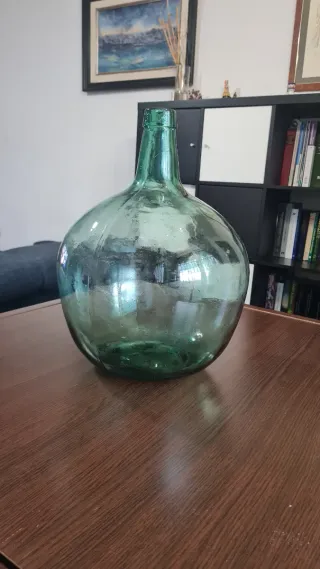 Damajuana Vintage Vidrio Verde Soplado 16L