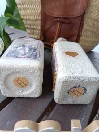 Botellas decoración Shabby Chic (2 unidades)