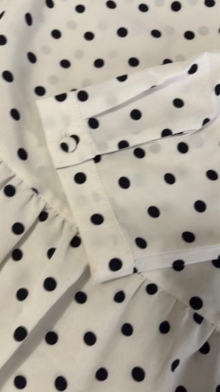 Vestido largo lunares blanco y negro