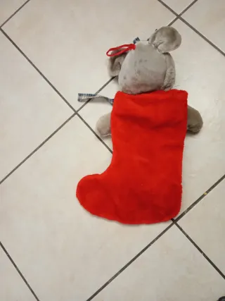 Calza Befana Peluche Topo Rosso