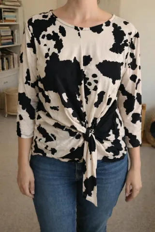 Blusa Nudo Beige y Negro
