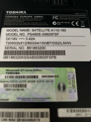 Portátil Toshiba Satellite A110-180