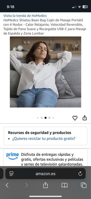 Homedics Shiatsu bean bag + heat