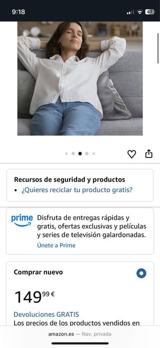 Homedics Shiatsu bean bag + heat