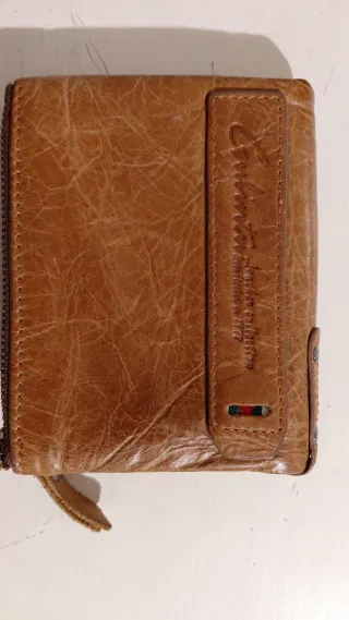 Vera pelle- portafoglio Marrone