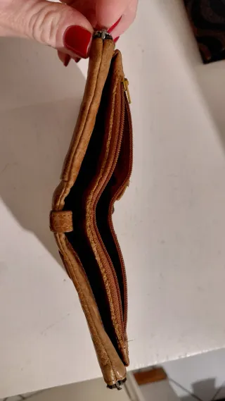 Vera pelle- portafoglio Marrone