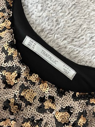 Top tirantes lentejuelas leopardo Zara