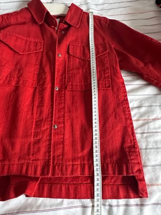 Chaqueta tejana Pull&Bear roja Talla S