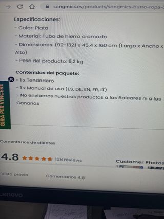 Scaffalatura SONGMICS in ferro cromato color argento