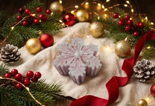 Candela Petalo di Neve 100% Soia Fatta a Mano