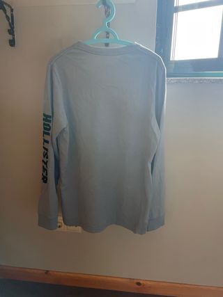 Camiseta Hollister Manga Larga Azul Talla L