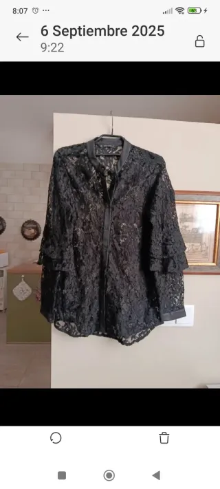 Blusa Zara Encaje Negra