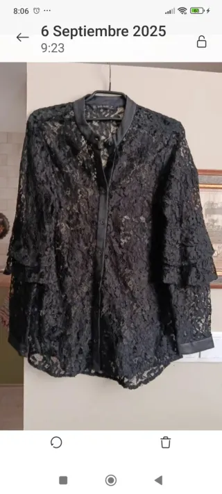 Blusa Zara Encaje Negra