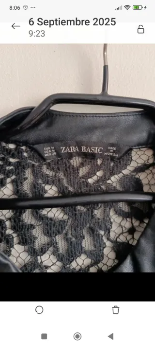 Blusa Zara Encaje Negra