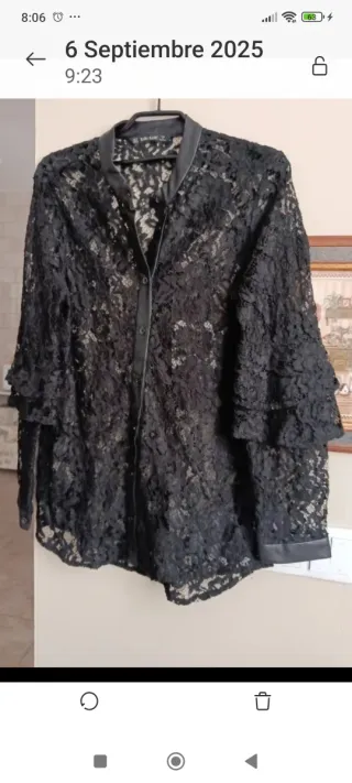 Blusa Zara Encaje Negra
