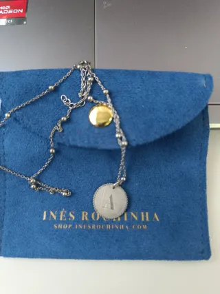 Colar Inês Rosinha Letra A Prata