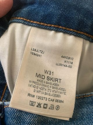 Falda vaquera Lee Talla 38