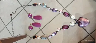 Set Collana Orecchini Donna Vintage Viola